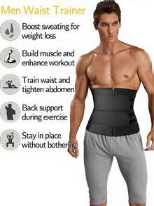 1 Đai định hình eo - Hỗ trợ điều chỉnh để định hình eo và bụng, tăng cường tiết mồ hôi trong khi tập luyện - màu đen - Xem 5