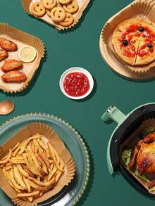 Air Fryer Paper Liners, Paper Air Fryer Liners, Non-Stick Baking Paper, Square/Round Air Fryer Mats, Baking Tools, Kitchen Gadgets, Kitchen Accessories, Suitable For Frying, Baking, Cooking, Grilling And Microwaving