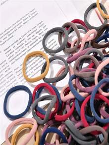 125个/套,4厘米/1.57英寸,柔和色调发圈,可爱简约,弹性无缝,适合女性日常使用,可用于扎马尾辫、化妆、洗头、通勤、运动、上学、派对、假日等场合,也是馈赠佳品。发绳、发圈、头饰、健身运动跑步装备、橡皮筋、美容家居发饰 - 彩色 - 查看 6