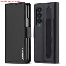 OUKNOEO Fashion Business Faux Leather Phone Case, Compatible With Samsung Galaxy Z Fold 7 6 5 4 3, With Pen Slot And 3 Card Slots, Anti-Theft Plush Wallet Style Protective Cover - Black - View 14