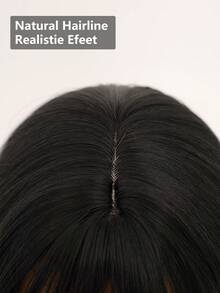 clouder 哥特朋克黑色水波卷发假发 26 英寸长波浪假发带刘海万圣节圣诞假发街头朋克假发女士合成耐热纤维假发适合日常角色扮演派对音乐节假发前卫学院风假发现代时尚朋克假发 - 黑色 - 查看 8