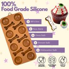 Halloween Silicone Molds - 3D Bone & Eyeball Moulds For Chocolate, DIY Halloween Candy, Gummy & Cake Decoration