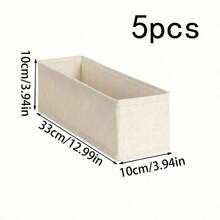 5pcs Foldable Fabric Cube Storage Box, Portable Underwear Storage Box, Drawer Organizer, Wardrobe Storage And Organization, Multi Purpose Storage Basket For The Cable Of The Ship, Room Decoration - White - View 10