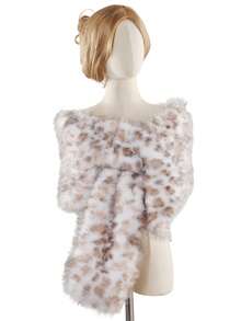 1 件时尚优雅蓬松女士户外披肩，白色蓬松新娘婚礼披肩/披肩，适合新娘婚礼派对，黑色