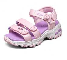 Skechers Girls' Summer Sandals With Ribbons And Floral Embroidery Beach Shoes - Pink/Purple - View 2