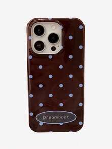 Gradient Polka Dot Phone Case Compatible With Iphone 16 Pro Max, High-End Korean Style Minimalist Design Compatible With Iphone 15, 14, 13 Pro, 12, 11 Plus, Anti-Drop Full Coverage - Burgundy - View 5