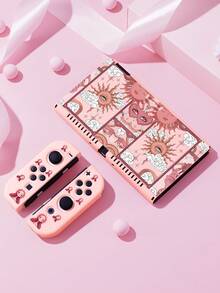Ayotu 1pc Tarot Theme Compatible With Switch2/Switch NS/Switch OLED/Switch Lite Game Console Protective Case, New Generation, Star & Moon Pattern, TPU Soft Shell, Universal Game Controller Protective Cover, Switch Controller Protective Cover, Switch Gaming Accessories, Anti-Drop, Anti-Slip, Anti-Scratch, Fashionable - Multicolor - View 2