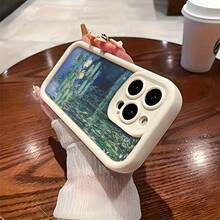 Monet Oil Painting Style Lotus Black Cat Van Gogh Starry Sky Theme Phone Case For IPhone 16 15 13 14 12 11 Pro Max 14 15, London Street View Oil Painting, Flower Style Drop-Resistant Scratch-Resistant Phone Case Suitable Gift For Men And Women Couple,Suitable For IPhone 17 Air - trắng - Xem 2