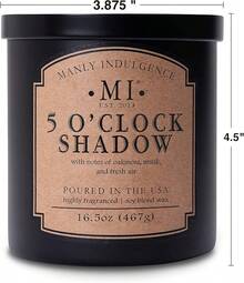 Winters Edge - Velas perfumadas para hombres, mecha de madera de 15 onzas, cera de mezcla de soja premium, quemaduras de 60 horas, velas perfumadas para el hogar, fabricadas en los - Sombra de las 5 O'Clock - Ver 7