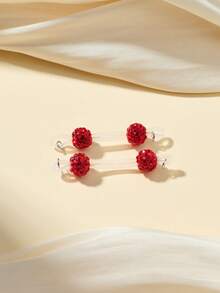 1对可爱塑料假乳环，适合女性日常装饰，多色水钻乳环，可调节无穿孔乳环，假乳环身体饰品 - Fake Nipple Rings - 查看 4