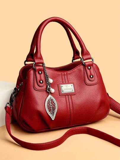 KAIDIFEINIROO High Quality PU Leather Women's Shoulder Bag Lightweight Tassel Decorative Handbag Women's Retro Mother Bag Elegant Small Bag Casual Crossbody Bag