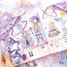 1/2/3/4 Libro de 18 pegatinas brillantes aleatorias para vestir, pegatinas de princesa hechas a mano para manualidades y puzzles, pegatinas de maquillaje, súper gruesas, materiales para libros de arte, pegatinas decorativas, castillo, magia, vitalidad, cuatro estilos de princesa, pegatinas de burbujas, pegatinas casuales Pukkuri hechas a mano, fáciles de llevar, adecuadas para pasar el tiempo ocioso y aburrido, una buena opción para regalar a amigos y novias, regalos para fiestas de Halloween y Navidad