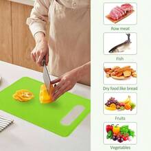 Plastic Cutting Board Set, 3 Pack Small Chopping Boards Kitchen, BPA - Dishwasher , Color Coded Boards Pads Meat Vegetable Fruit, Easy Grip Handle, Non - Slip, Space Saving - 3 - 查看 4