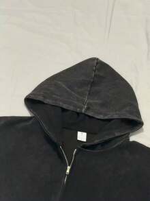 Y2k Stars Street Hoodie Hiphop New Retro Hoodie Men's Oversized Autumn Hoodieletter Coat Halloween Spring/Fall Regular Fit  Pocket Zipper - Black - View 7