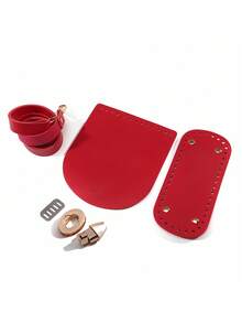 Handmade PU Leather Woven Bag Set With Crochet Shoulder Straps And Bottom Bag, DIY Craft Kit(Silver Gasket, No Impact On Use, Style Random) - Multicolor - View 4