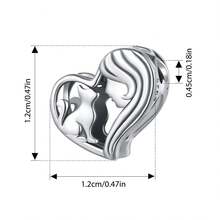 WOSTU 1 Pc Solid 925 Sterling Silver Lovely Girl & Cat Horse Celtic Knot Charm Unicorn Heart Pendant Fit DIY Bracelet Necklace Heart Jewelry Series