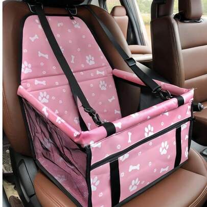 高品质宠物汽车座椅，适用于中小型犬安全篮狗垫车载宠物篮，狗座椅，便携式和可折叠，防水透气，汽车用狗座椅。通用狗和猫汽车垫，带安全带锚，防滑底部和透气网眼 - 适用于中小型宠物的防水后座保护器