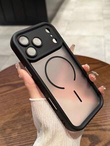 半透明磨砂摄像头保护磁吸无线充电手机壳，兼容 17 Pro Max、17 Pro、17 Air、17、16、15、14、13、12、11 Pro Max，Armor Plus 后盖 - 黑色 - 查看 4