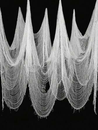 1/2/4pcs White Horror Cloth Decoration For Halloween, Suitable For Haunted House, Party Supplies For Outdoor Or Indoor