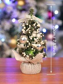 1pc Micro Landscape DIY Christmas Decoration Christmas Tree Pottery 20cm Mini Ornament, Shop Window Doll House Decoration Accessories, Surprise Gifts For Christmas Party Activities Home Decor Christmas Decorations Room Decor Winter