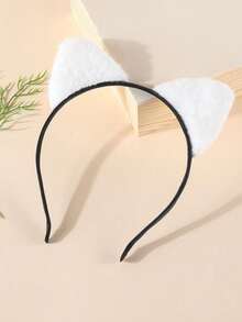 1/3 szt. opaska na głowę z uroczymi, futrzanymi uszami kota, krótka, pluszowa, modna obręcz do włosów, puszyste, czarno-białe, lamparcice, opaski do włosów cosplay, akcesoria do włosów na imprezę i do codziennego użytku, element na głowę,