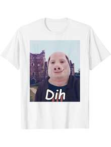 Funny Brainrot Gen Z Humor Cat Meme Dihh Cat Meme Gen Alpha Men Women T-Shirt - 白色 - 查看 1
