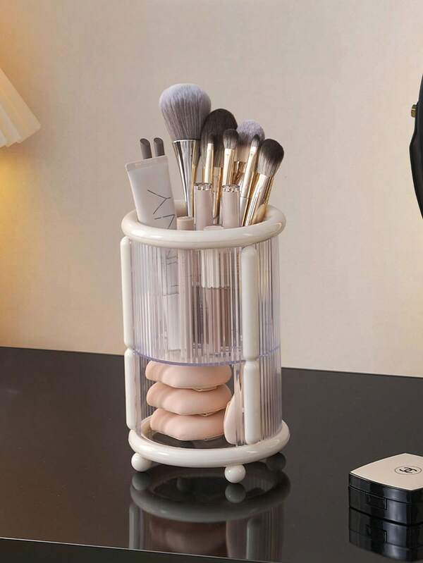 1 buc machiaj pensulă depozitare tub desktop depozitare cutie machiaj depozitare creion sprânceană puf puf sprânceană stilou suport transparent pensulă frumusețe