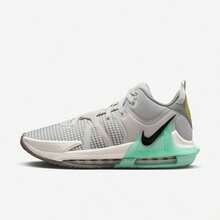 Nike 耐克男士篮球训练鞋，新款 LeBron Witness 7 中帮篮球鞋，舒适贴合脚踝，灰色和薄荷绿配色，多功能休闲运动篮球鞋，DM1123-006 - 灰綠色 - 查看 2