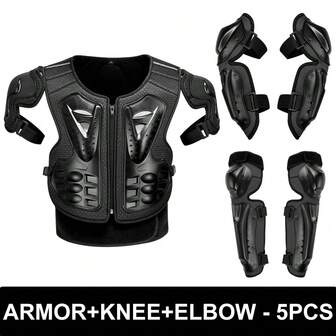 摩托车护甲 Moto 护膝 护肘 骑行保护 摩托车防弹衣 Moto 护具 带肘部护膝 护具 骑行越野摩托车护甲 户外运动背部护胸 骑行配件 骑行必需品 男女款 骑士礼物