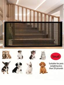 1Pc Pet Safety Gate,Durable Mesh Gate For Indoor Outdoor Use,Quick-Fold Mesh Fence For Small Dogs- Adjustable, Portable, Easy Install, Stair Barrier For Pets, Versatile, And Space,For Hallways, Doorways, And Staircases Safety, Christmas Gift,72*180cm