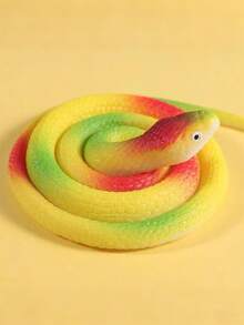 1pc Realistic Soft Rubber Snake Prop, Vivid Patterned Python Design, Scary Animal Snake Toy, Flexible & Washable, Halloween Party Gag Gift, Christmas Present