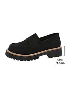 2026 New Women's High-Quality Suede Leather Flat Loafers, Casual Comfortable Decorative Slip-On Shoes, Lightweight Breathable Fashion Loafers For Women, Suitable For Campus, Party, Gathering, Fashionable High-Grade Leather Material New Women Shoes With Minimalist Design, Cute Campus Elegant Princess Style, Solid Color Sexy High-End, Ins-Style Princess Suitable For Party And Daily Wear Women Shoes, Suitable For Wedding And Other Holidays - Black - View 3