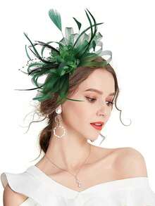 Diademas con plumas y flores, accesorios para el cabello para fiestas, reuniones, fiestas de té, banquetes de boda, Año Nuevo retro