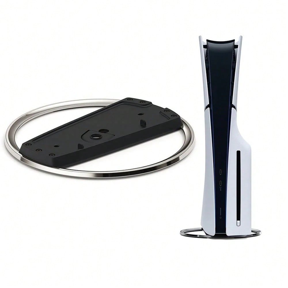 Portable Metal Vertical Stand For P5 PS-5 / PS-5 Slim / PS-5 Pro Digital Disk Version Anti-Slip Base Holder For Playstation 5 Pro Game Console