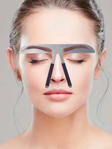 1/2支装不锈钢眉形塑造工具 - 可伸缩、可重复使用的模板，打造完美眉形，适合初学者和纹绣师，低酒精含量，眉毛化妆刷，价格实惠，圣诞礼物，化妆品，化妆工具，便宜好物，礼品，女士礼品，圣诞礼物 - 彩色 - 查看 4