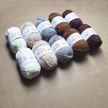 Set de 10 ovillos de hilo de 4 cabos, suave y amigable con la piel, para ganchillo manual DIY de bolsos, accesorios, mantas, chales, sombreros, flores, etc. (Longitud aproximada 1120m/1224.8yds, Peso aproximado 400g/14.1oz)