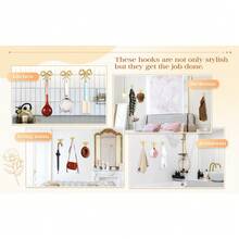 1个金色蝴蝶结壁钩，金色蝴蝶结衣钩，黄铜蝴蝶结壁钩，门钩，毛巾钩，黄铜衣钩，适用于婚礼、浴室、客厅、厨房装饰，黄铜金属壁挂式挂钩，适用于客厅和浴室，烤漆饰面 - 彩色 - 查看 3