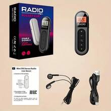 1pc FM Portable Radio,Horse Racing Sports Neck Clip, MiniRechargeable Pocket Radio With Digital Tuning For Optimal Reception, LCD Screen, Belt Clip, Stereo Headphone Jack For Meetings Fitness Jogging Walking Camping