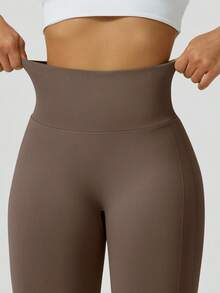 NcmRyu 1 Stück Damen nahtlose gerippte elastische Taille Bauchkontrolle Hohe Taille Po-Lifting Jogginghose Leggings