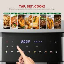 MIRASTON Upgraded Large 10QT Dual Air Fryer, Digital Touchscreen, Perfect For Shoppers!  Crispy Delights In Minutes! Features:Smart Presets,Nonstick Basket,Easy Clean,Compact Design,Hosting A Girls' Night? Whip Up Guilt-Free Sweet Potato Fries In Minutes,Ideal Gift, For Festive Occasions,Mother's Day Gift,Kitchen Appliances,  Kitchen Accessories - 查看 7