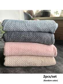 1条珊瑚绒菠萝形干发巾，女士加厚长发干发帽，轻盈超强吸水，柔软亲肤，速干，弹性浴帽，适用于沙龙、酒店、运动、居家，可用作毛巾或护肤品 - 彩色 - 查看 10