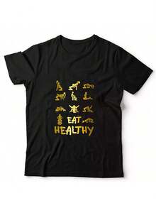 Eat Healthy Dirty Adult Rude Sexy Funny Meme Humor Saying Joke 's T Shirt New_163_t1 - 黑色 - 查看 3