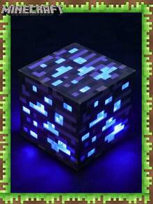 Minecraft 1pc Luminous Ore Decorative Light, Rechargeable Gaming Ore Lamp, Children's Bedroom Atmosphere Lamp Model Ornament Light, Very Suitable As A Fun Valentine's Day Gift, Christmas Decoration To Give To Mom, Dad, Grandma, Father, Teacher, Sister, Brother, Or Girlfriend! Holiday Gifts, Party Decorations, Table Decorations, Bedroom Decorations, Christmas Decorations!