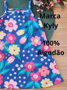 Vestido Infantil Alça kyly Premium Azul