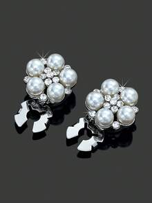 1/2/4 pièces Ensemble de boutons strass de 21 mm pour femmes, Ensemble de boutons perle, Clips de boutons amovibles, Boutons fleurs en cristal pour vêtements, Boutons avec pinces, Convient pour les robes, les tenues de soirée, les accessoires de chemise - Multicolore - Voir 12