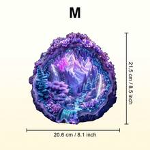 水晶矿景观 - 木制拼图，不对称动物形状木制拼图玩具，独特的派对游戏礼物，装饰艺术画，桌面魔术拼图，独特的儿童益智拼图，节日礼物，适合成人，万圣节礼物，圣诞节礼物，生日礼物（2D 拼图） - 彩色 - 查看 14