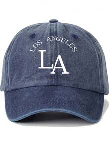 1 件 LA LOS ANGELES 创意印花帽，男女通用户外休闲时尚防晒可调节棒球帽，卡车司机帽，日常使用太阳帽 - 彩色 - 查看 3