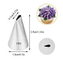 1 Pc Large Piping Tips Set - Grade Stainless Steel Big Piping Nozzles Kit For Pastry Cupcakes Cakes Decorating Supplies Baking Set - Silver - View 13