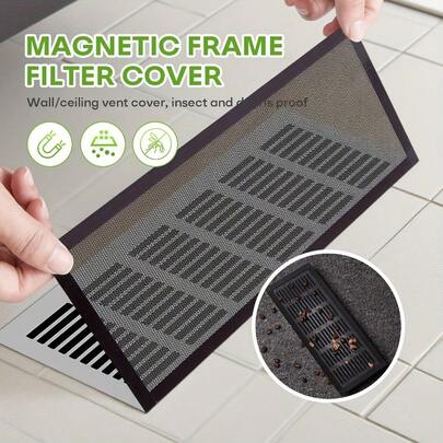 4/8/12/16pcs Magnetic PVC Floor/Wall/Ceiling Vent Covers, Air Conditioning Filters, 4x10 Inch Air Filter Covers, Tool-Free Installation, Suitable For Home Heating And Cooling Systems, Anti-Debris And Insect-Proof, Simple And Practical