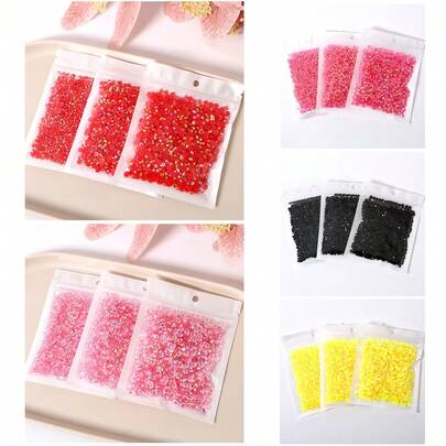 YONGNING Jelly AB Resin Non HotFix Rhinestones Multi Colors 3-5mm Flat Back Plastic Crystals DIY